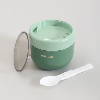 Insulated Mini Lunch Box with Cutlery &amp; Transparent Lid- Assorted Colour!