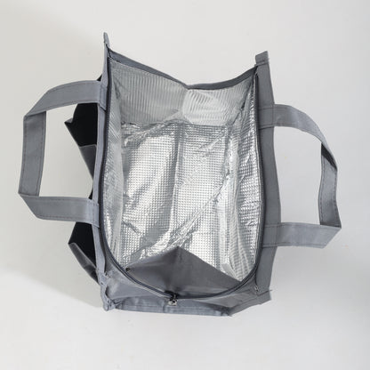 Portable Insulated Lunch Bag - Large Capacity/Grey