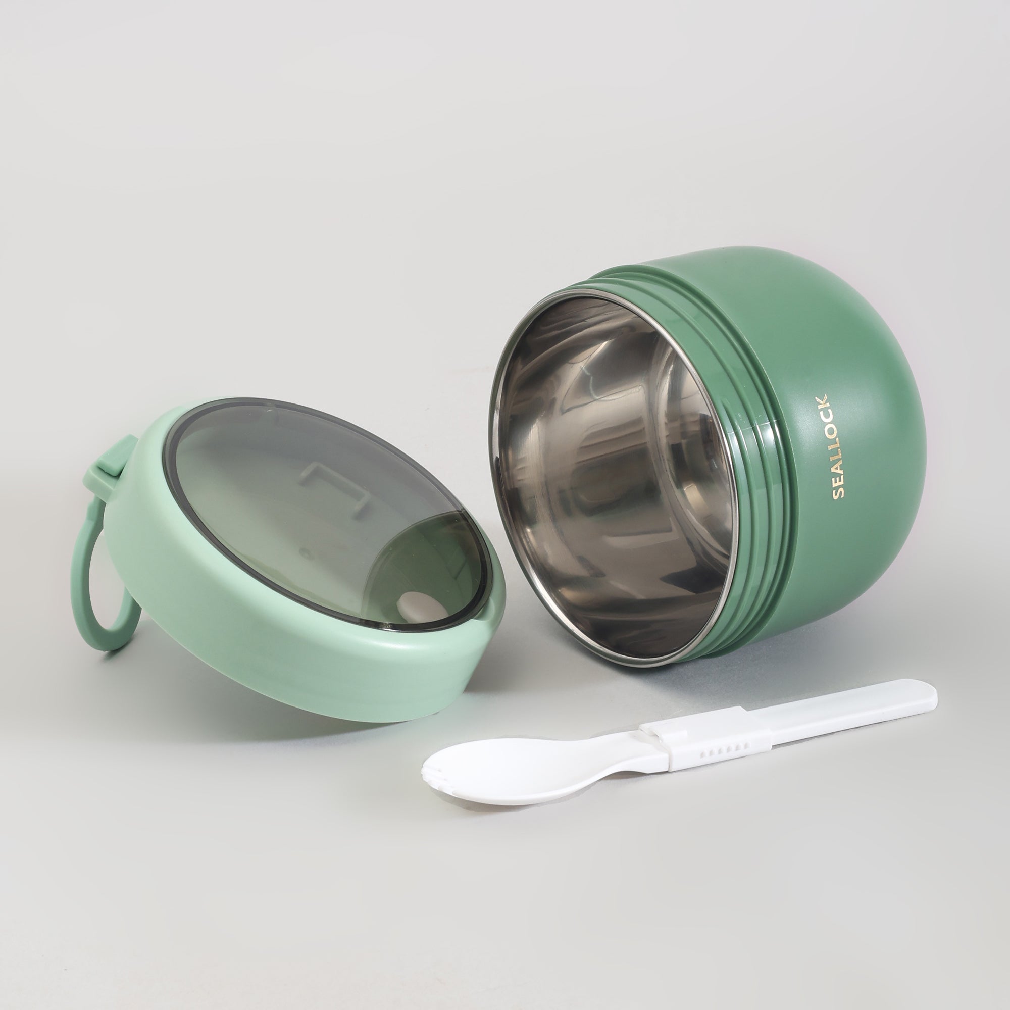 Insulated Mini Lunch Box with Cutlery &amp; Transparent Lid- Assorted Colour!