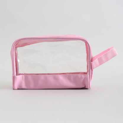 MUMUSO Ultimate 3-Piece Clear Cosmetic Bag Set - Pink
