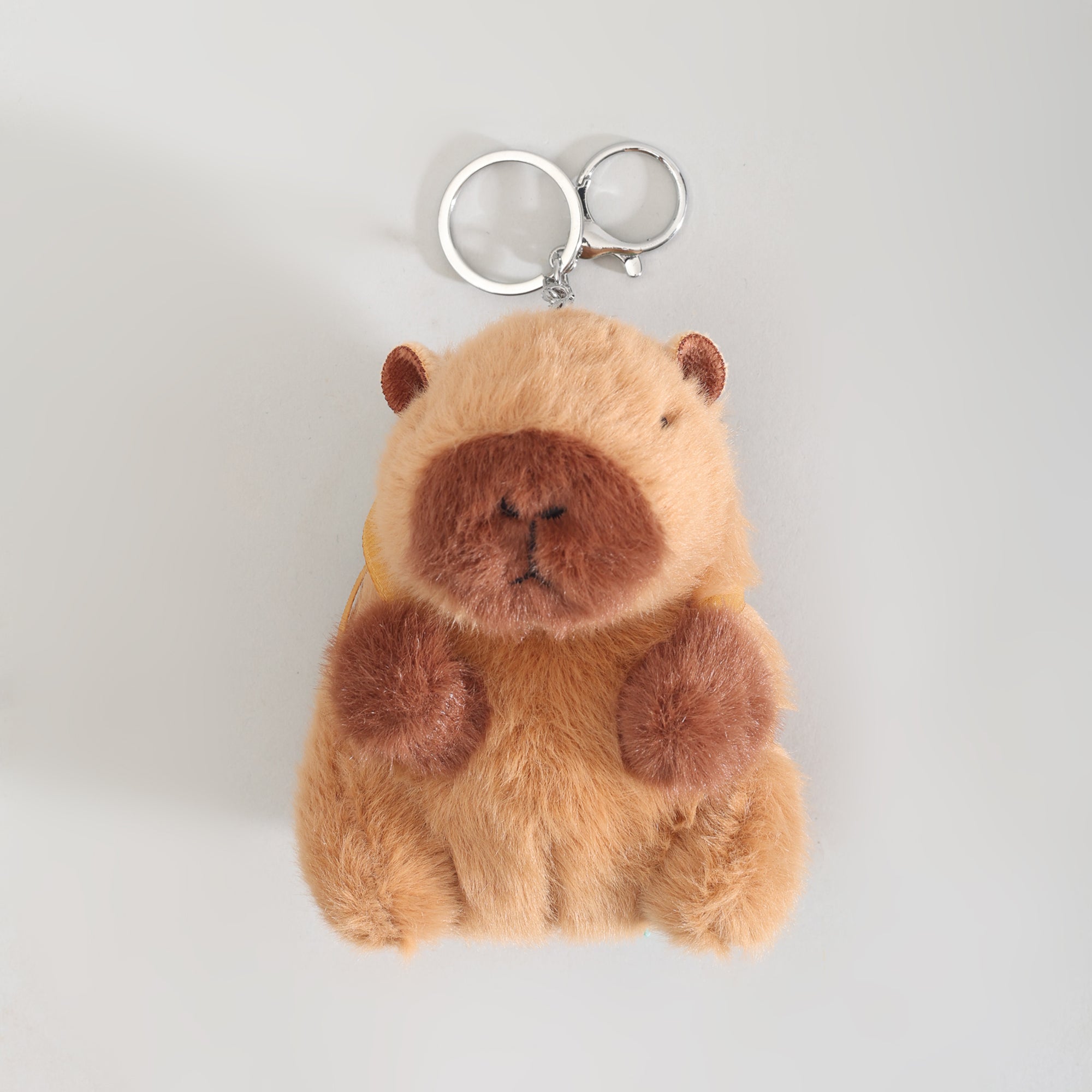 Mumuso Capybara Hamburger Backpack Plush Keychain
