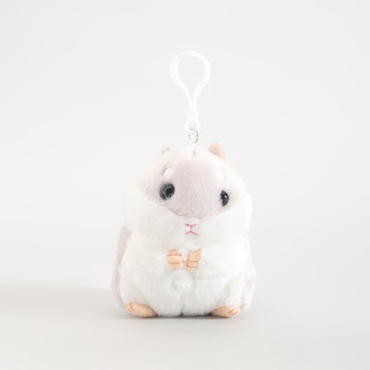 Grey Hamster Plush Keychain – Soft Kawaii Bag Charm