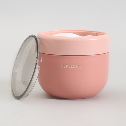 Insulated Mini Lunch Box with Cutlery &amp; Transparent Lid- Assorted Colour!