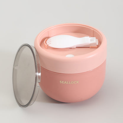 Insulated Mini Lunch Box with Cutlery &amp; Transparent Lid- Assorted Colour!