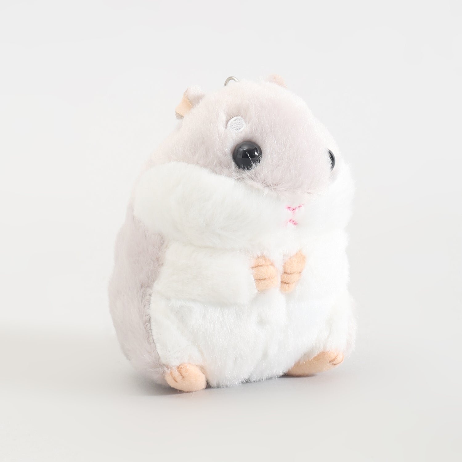 Grey Hamster Plush Keychain – Soft Kawaii Bag Charm