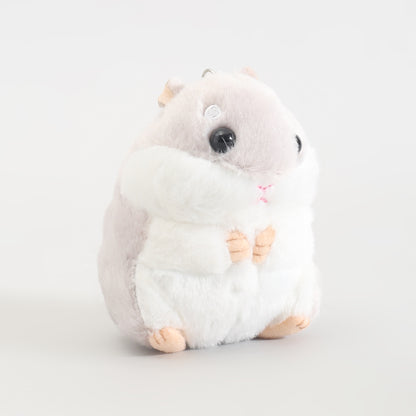 Grey Hamster Plush Keychain – Soft Kawaii Bag Charm