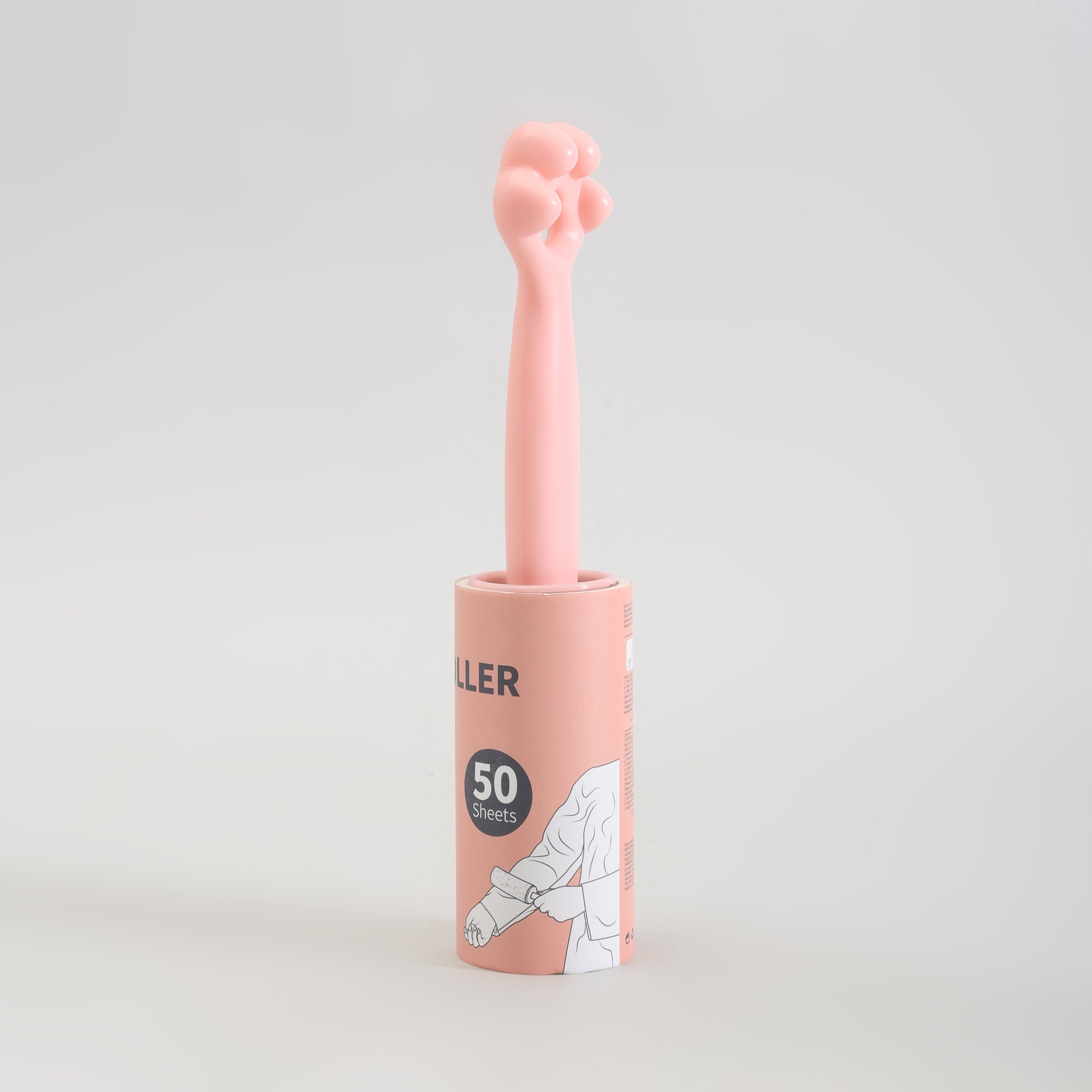 Cat Paw Pink Lint Roller Set with 3 Refills - 150 Sheets
