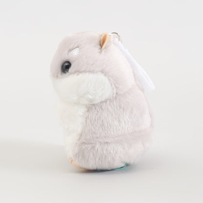 Grey Hamster Plush Keychain – Soft Kawaii Bag Charm
