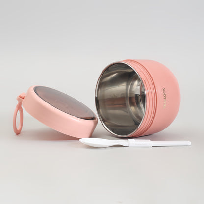 Insulated Mini Lunch Box with Cutlery &amp; Transparent Lid- Assorted Colour!