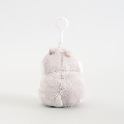 Grey Hamster Plush Keychain – Soft Kawaii Bag Charm