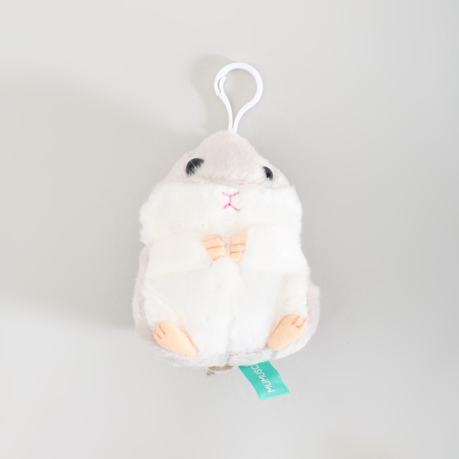 Grey Hamster Plush Keychain – Soft Kawaii Bag Charm