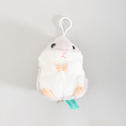 Grey Hamster Plush Keychain – Soft Kawaii Bag Charm