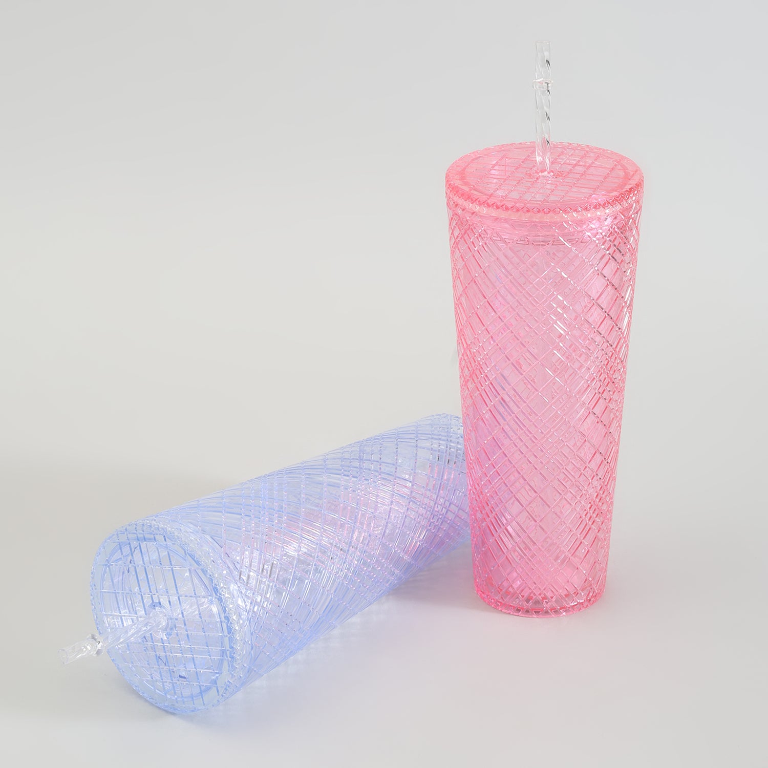 Cherry Blossom Collection Sipper with Straw- Pink/ Blue- 740ml