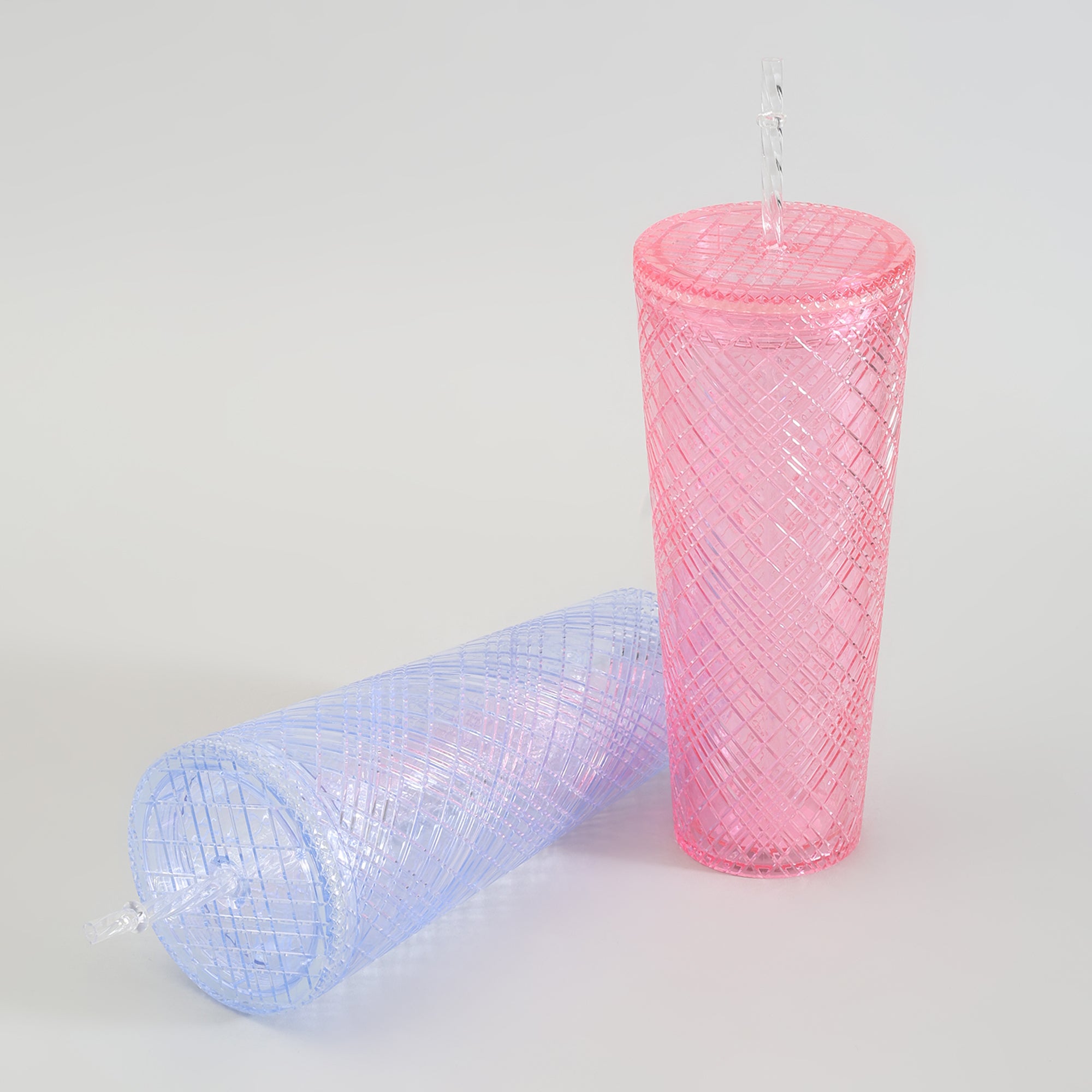 Cherry Blossom Collection Sipper with Straw- Pink/ Blue- 740ml
