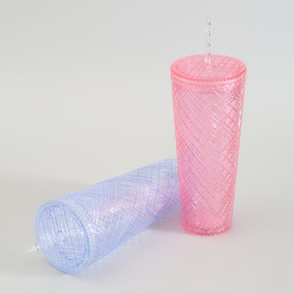 Cherry Blossom Collection Sipper with Straw- Pink/ Blue- 740ml