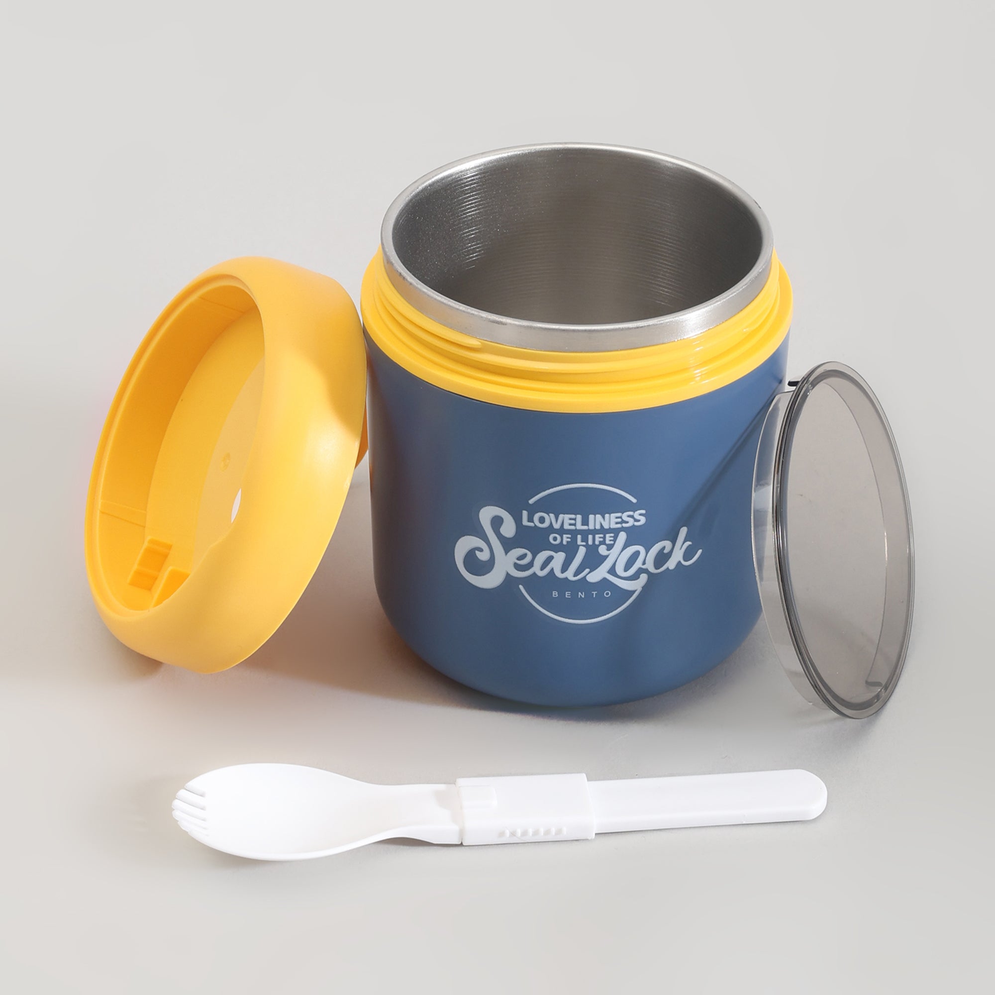 Insulated Large Lunch Box with Cutlery &amp; Transparent Lid- Assorted Colours!