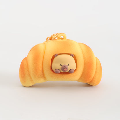 Bakery Series Keychain: Squeeze the Bread &amp; the Capybara Pops!: Assorted 4 Variants