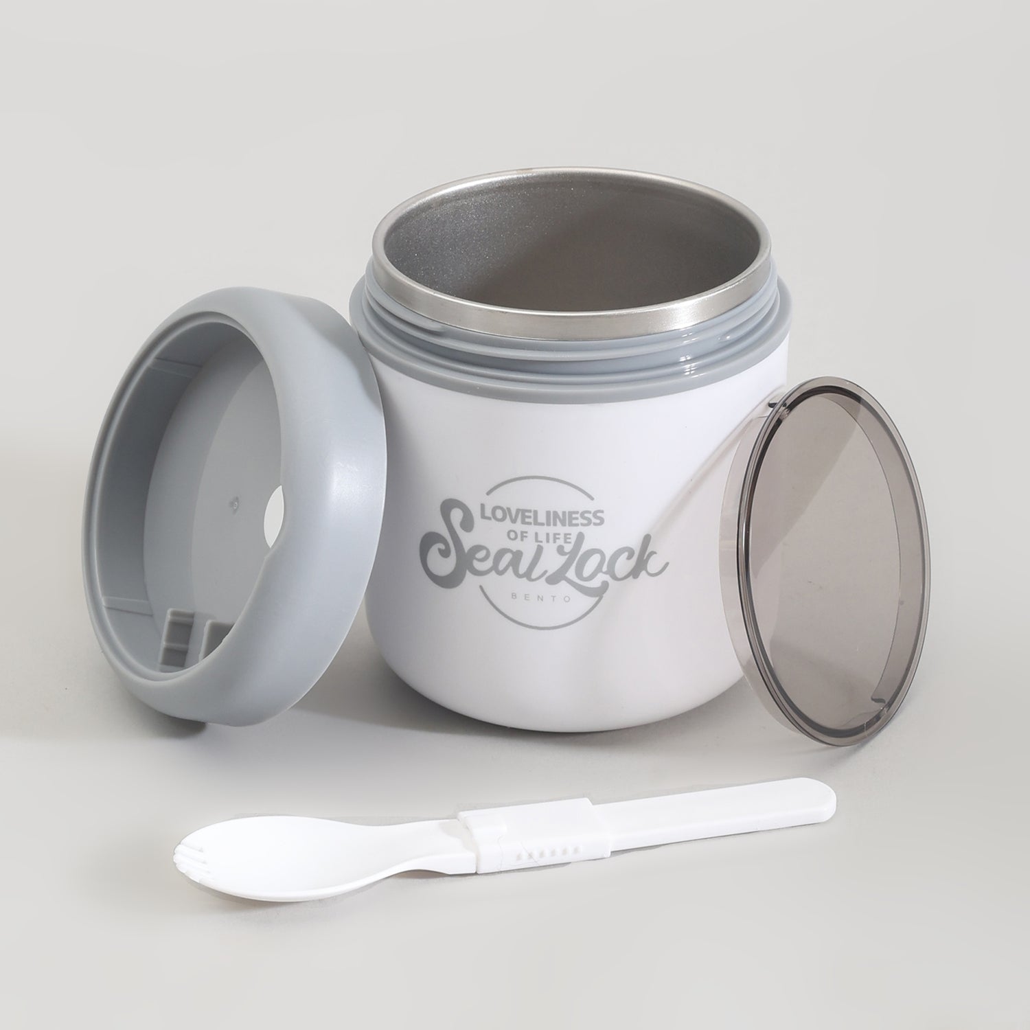 Insulated Large Lunch Box with Cutlery &amp; Transparent Lid- Assorted Colours!