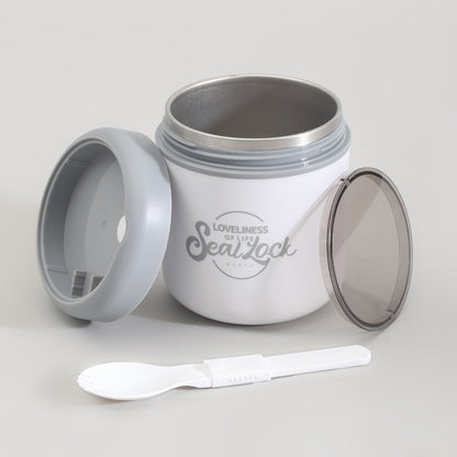 Insulated Large Lunch Box with Cutlery &amp; Transparent Lid- Assorted Colours!