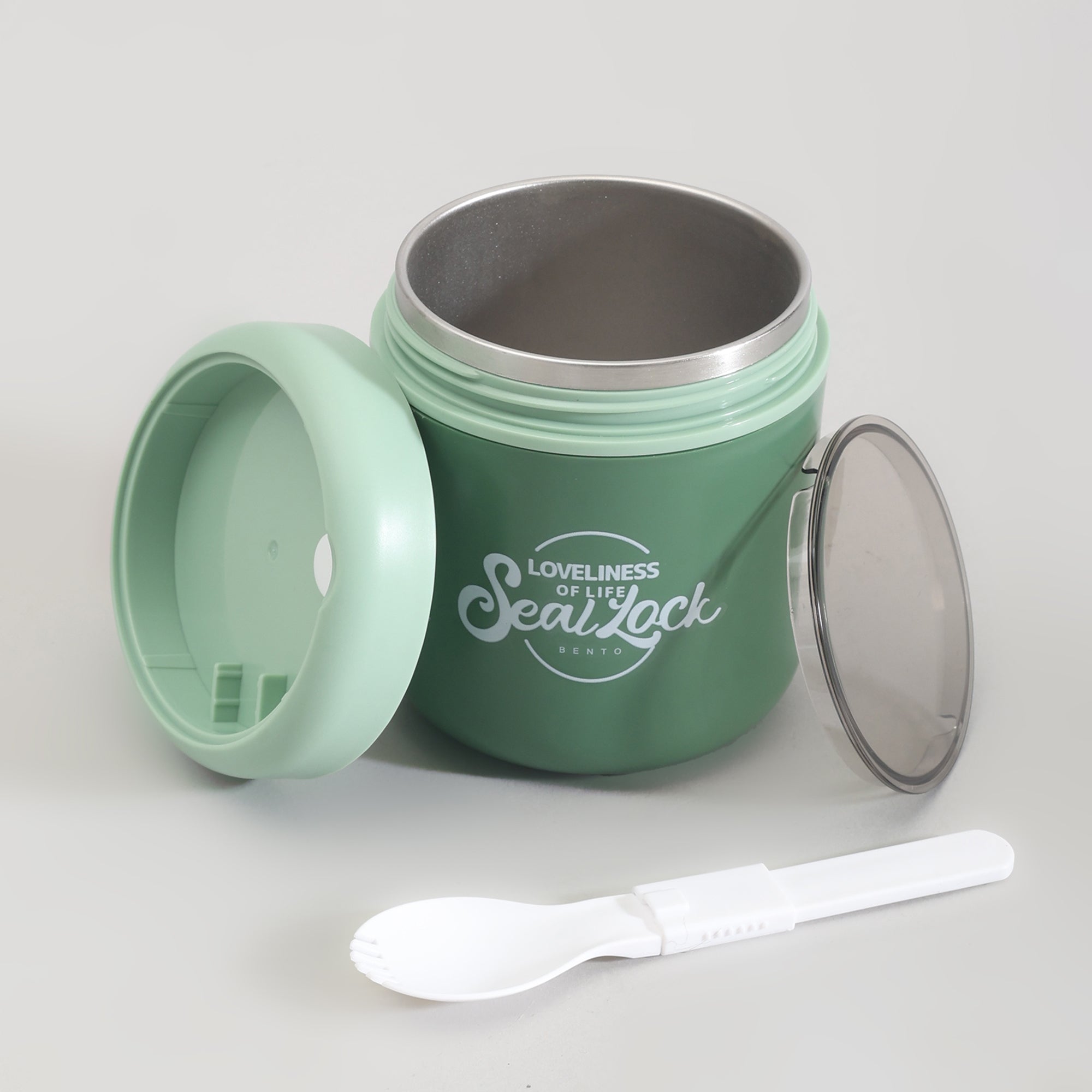 Insulated Large Lunch Box with Cutlery &amp; Transparent Lid- Assorted Colours!