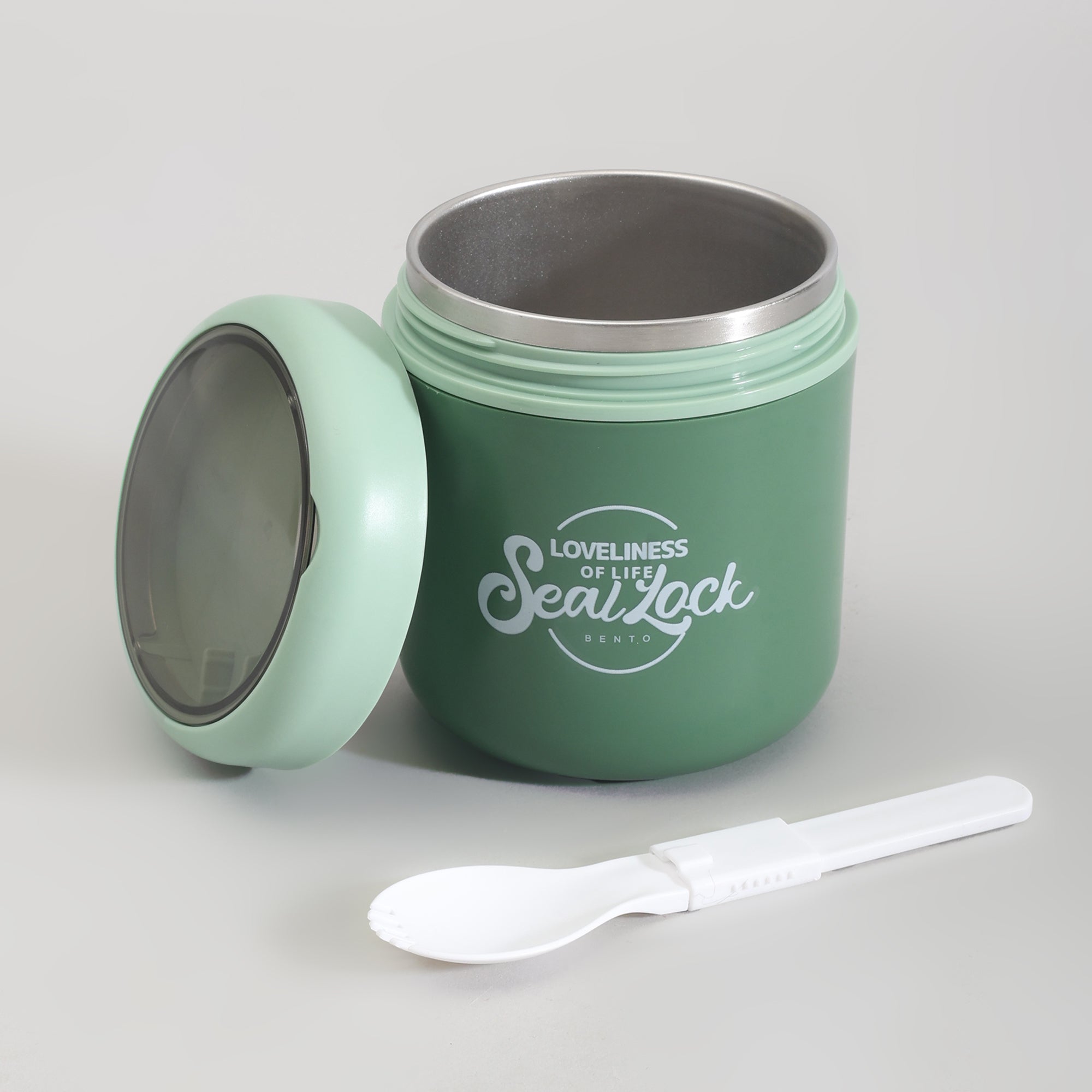 Insulated Large Lunch Box with Cutlery &amp; Transparent Lid- Assorted Colours!