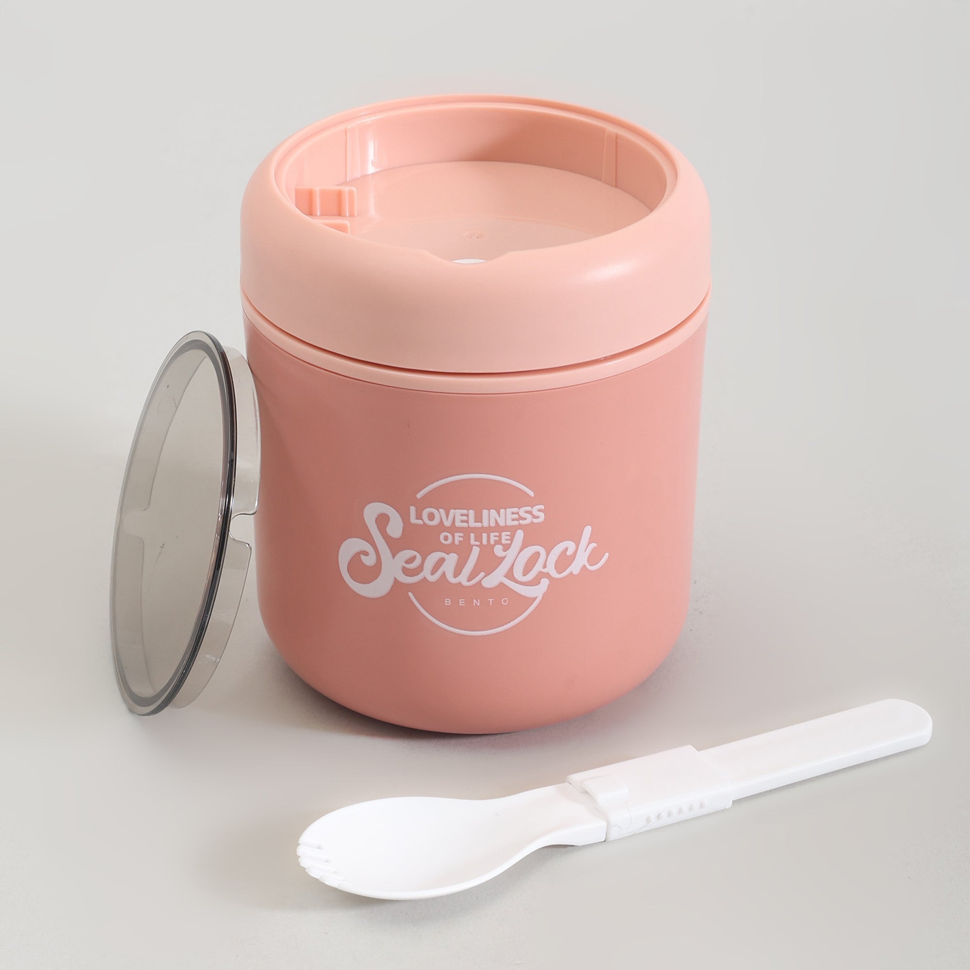 Insulated Large Lunch Box with Cutlery &amp; Transparent Lid- Assorted Colours!