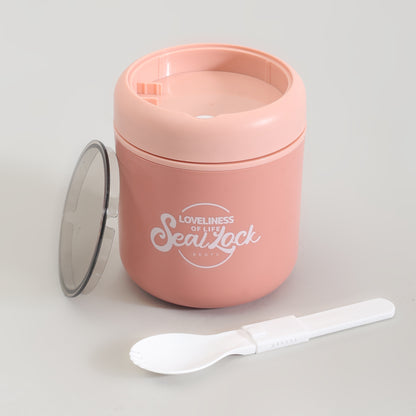Insulated Large Lunch Box with Cutlery &amp; Transparent Lid- Assorted Colours!