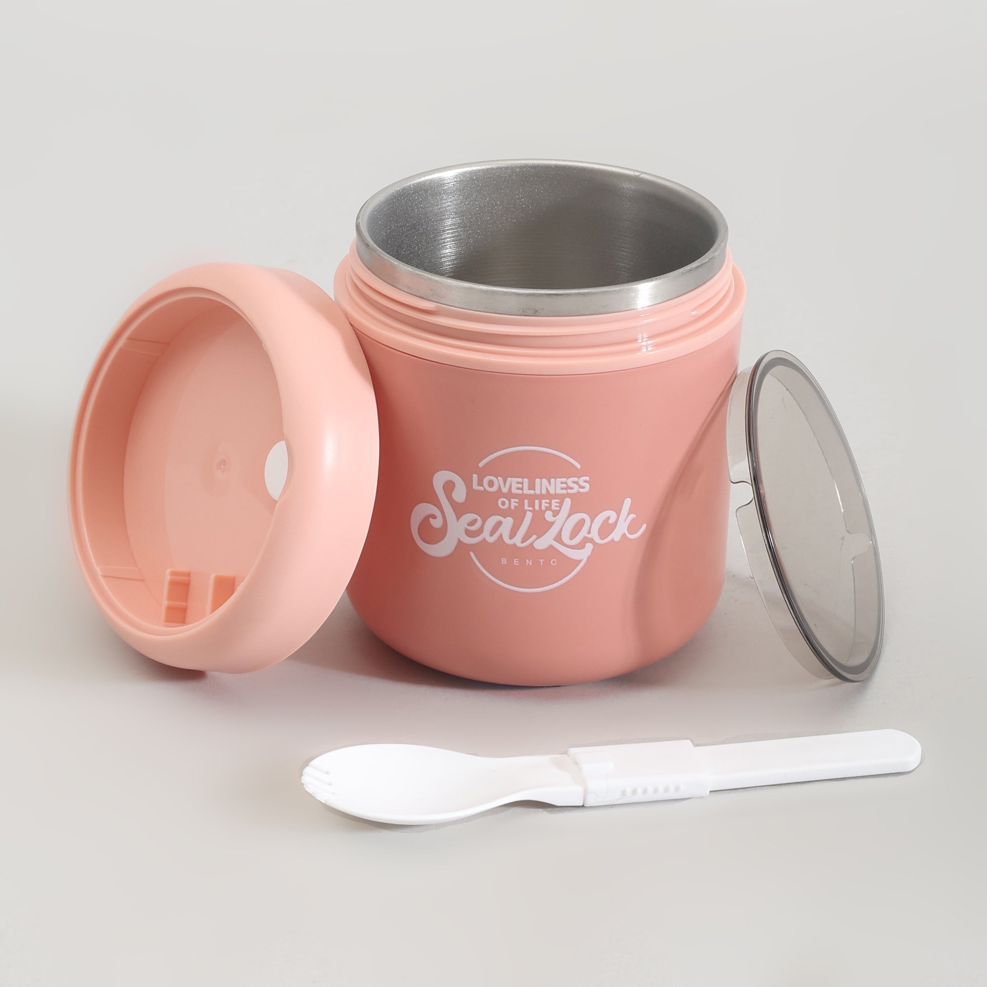 Insulated Large Lunch Box with Cutlery &amp; Transparent Lid- Assorted Colours!