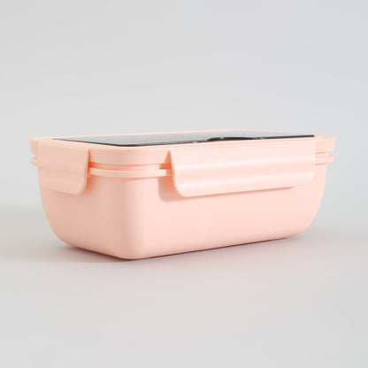 Pink Lunch Box with Fork &amp; Spoon