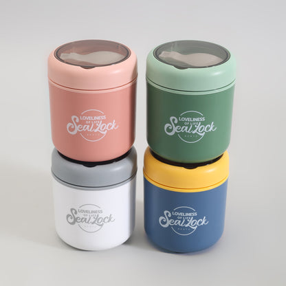 Insulated Large Lunch Box with Cutlery &amp; Transparent Lid- Assorted Colours!