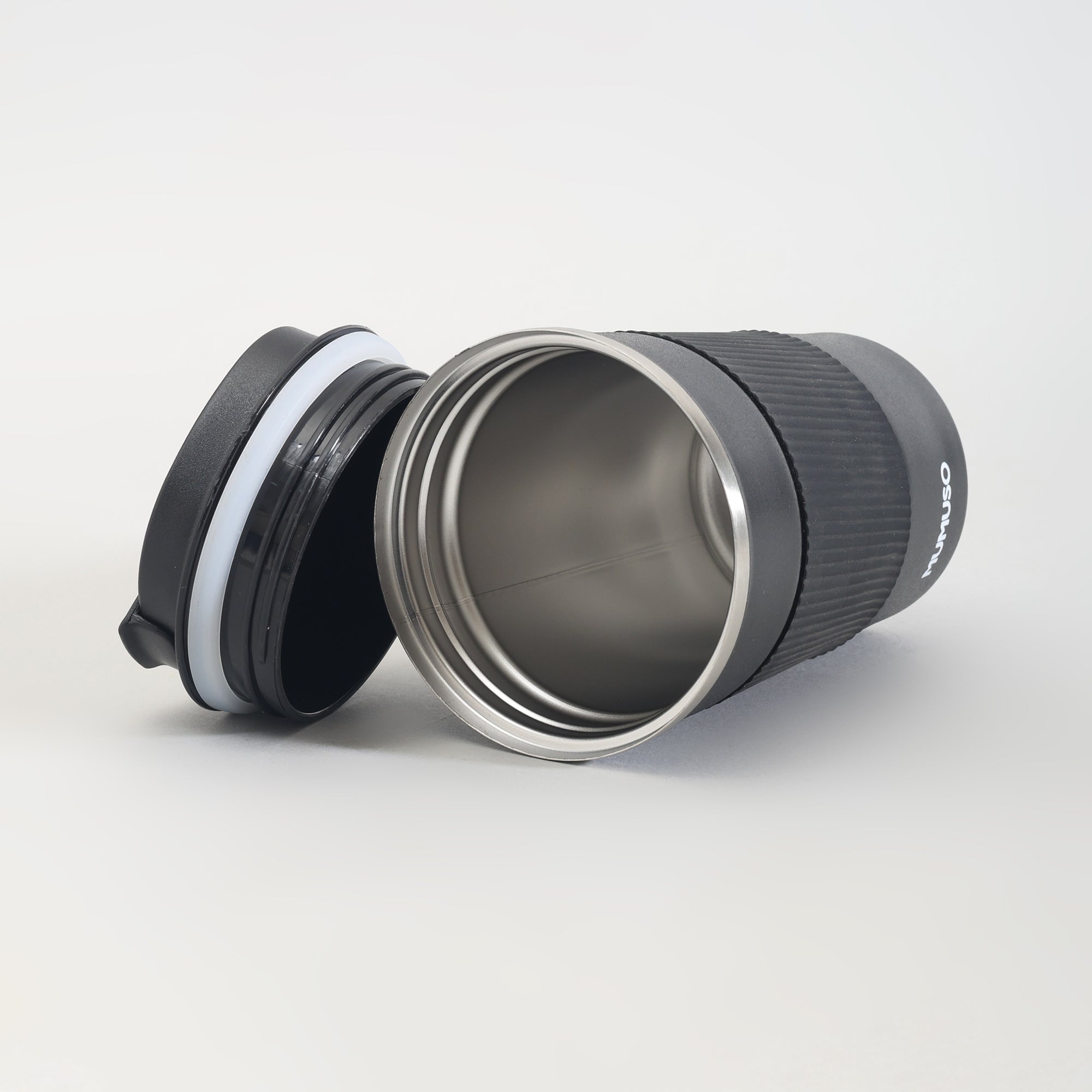 Insulated Stainless Steel Travel Coffee Mug with Lid - Black/380ml