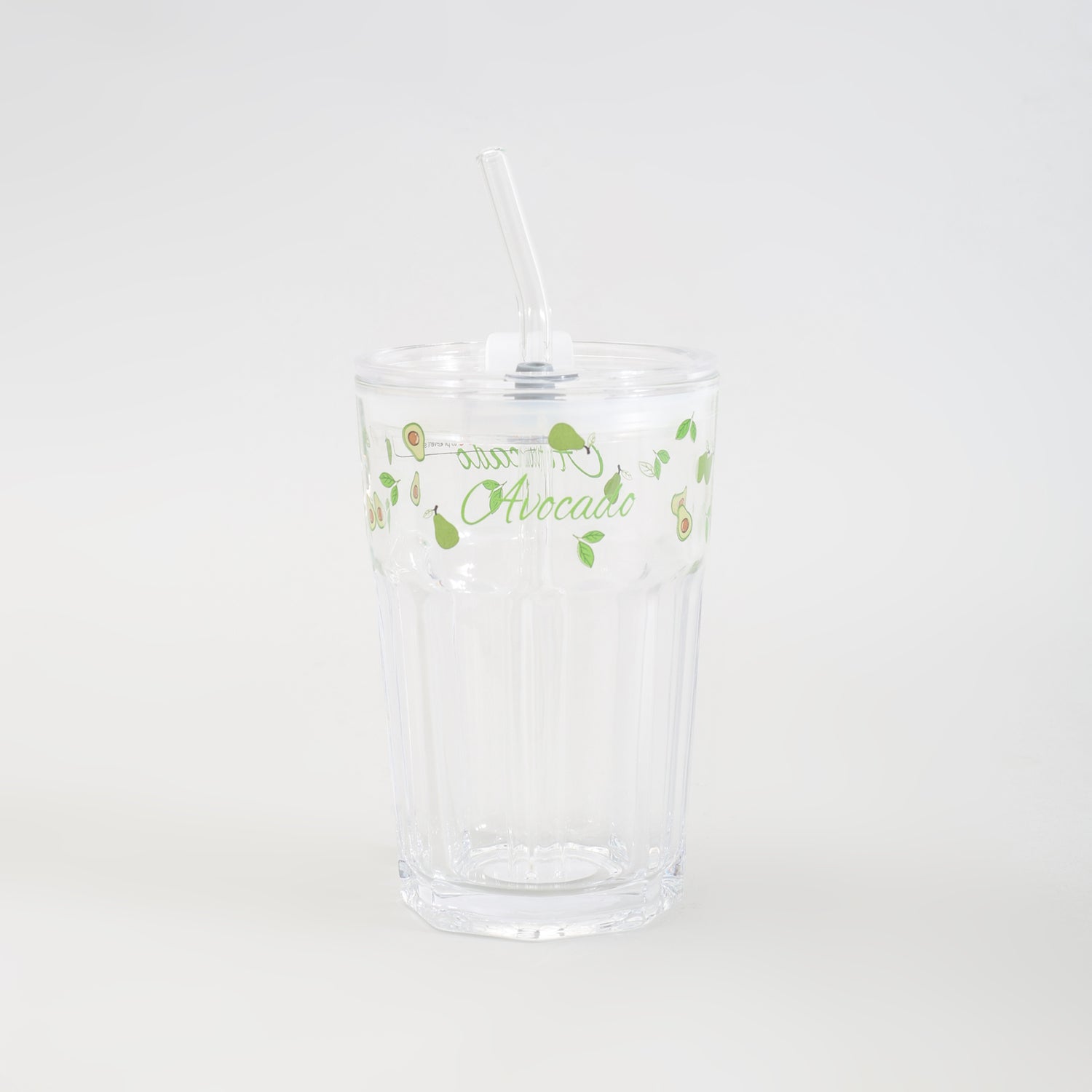 Adorable Avocado Series Glass with Straw