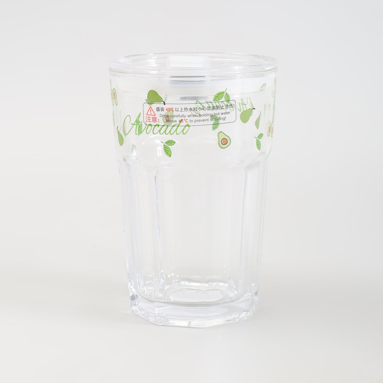 Adorable Avocado Series Glass with Straw