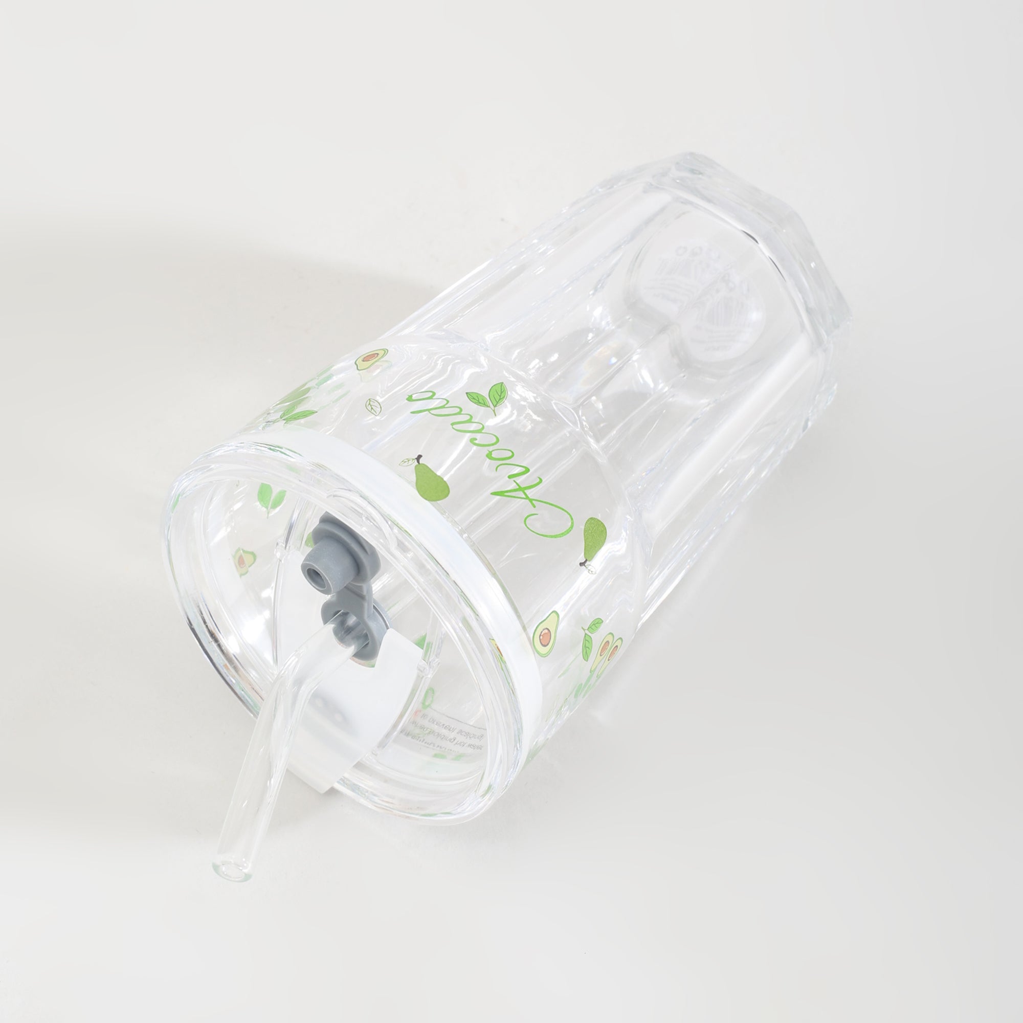 Adorable Avocado Series Glass with Straw