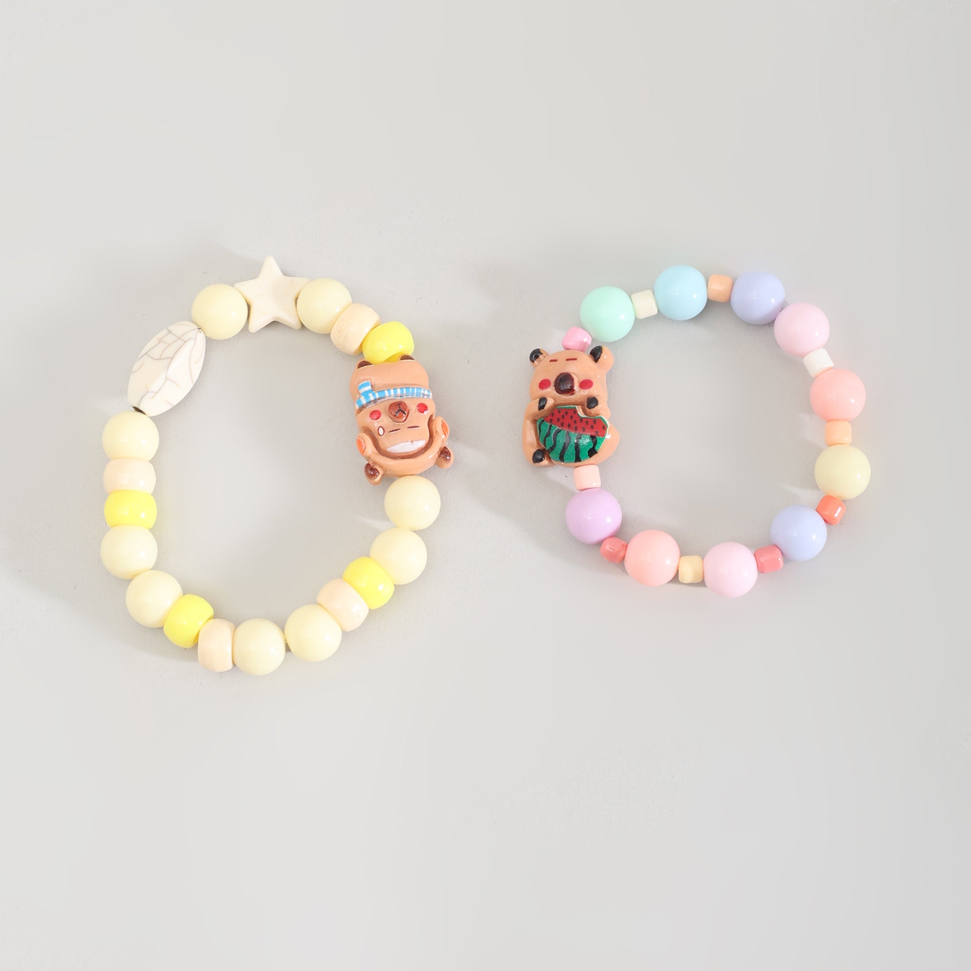 Cute Capybara Beaded Bracelet- Yellow/ Multicolour- Assorted