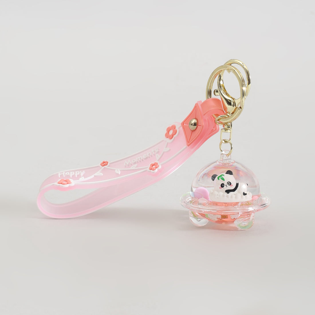 Mumuso Cute Floating Panda Keychain: Pink