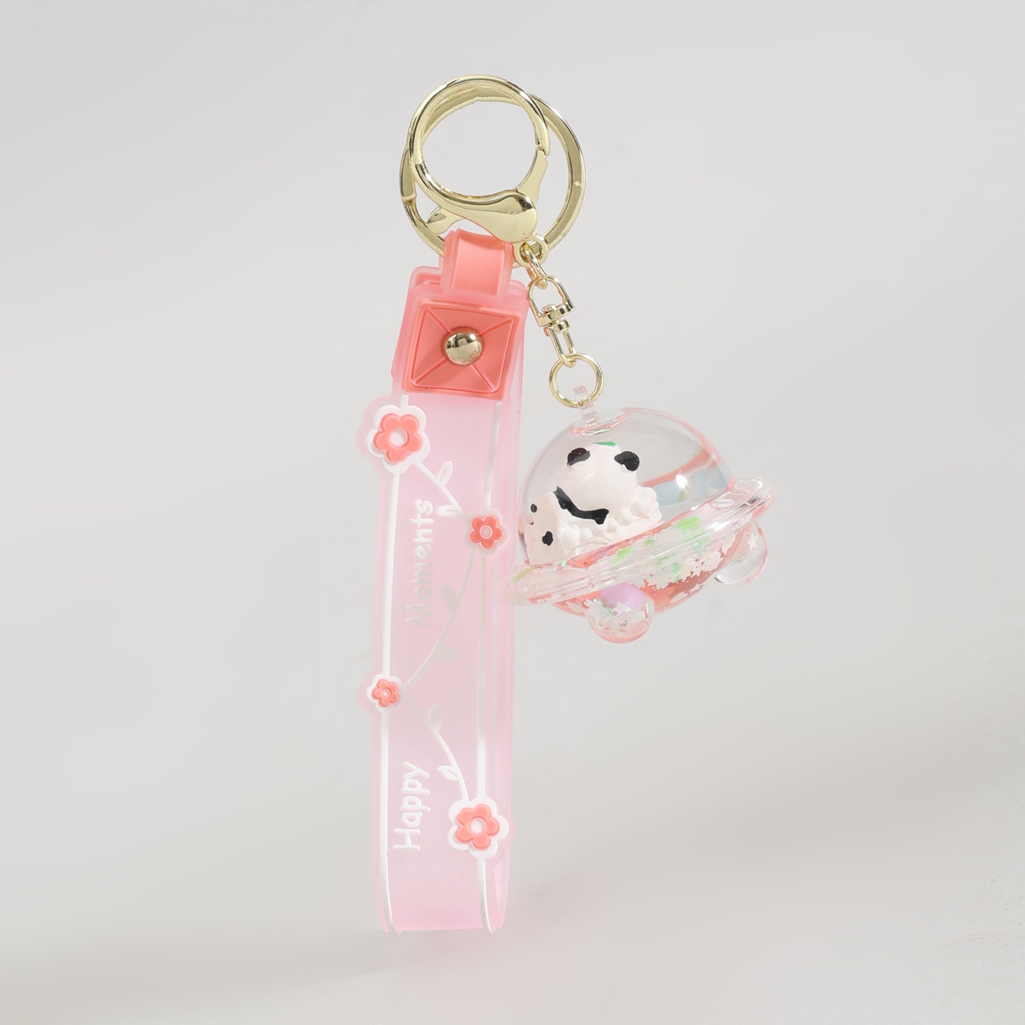 Mumuso Cute Floating Panda Keychain: Pink