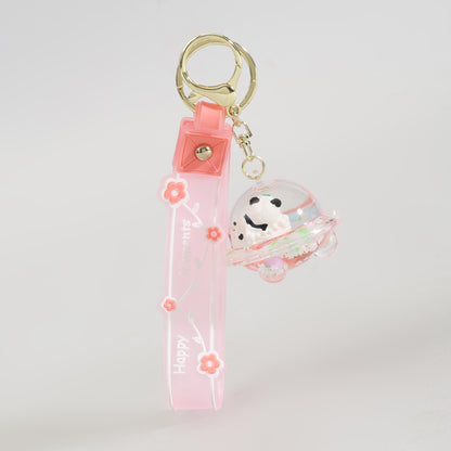 Mumuso Cute Floating Panda Keychain: Pink