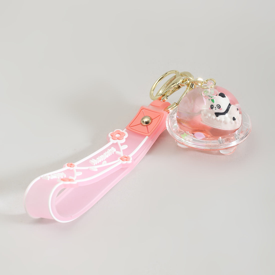 Mumuso Cute Floating Panda Keychain: Pink