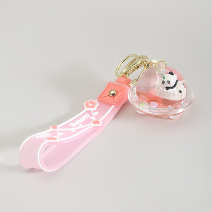 Mumuso Cute Floating Panda Keychain: Pink