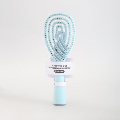 Mumuso Hollowed-Out Detangling Hair Brush-  Blue