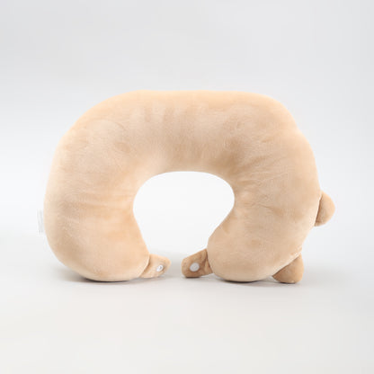 Super Comfortable Kawaii Racoon U-Shaped Neck Pillow- Brown