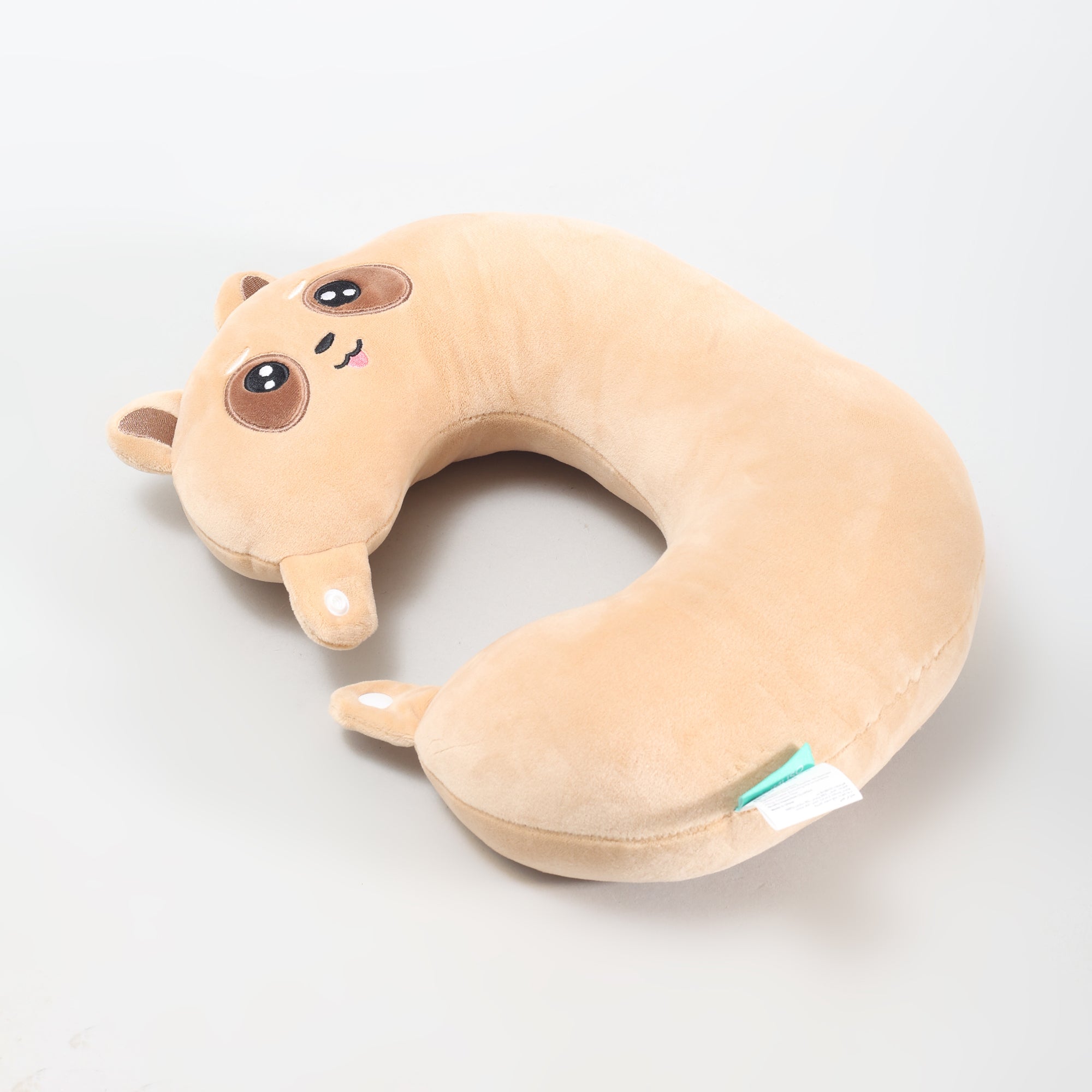 Super Comfortable Kawaii Racoon U-Shaped Neck Pillow- Brown