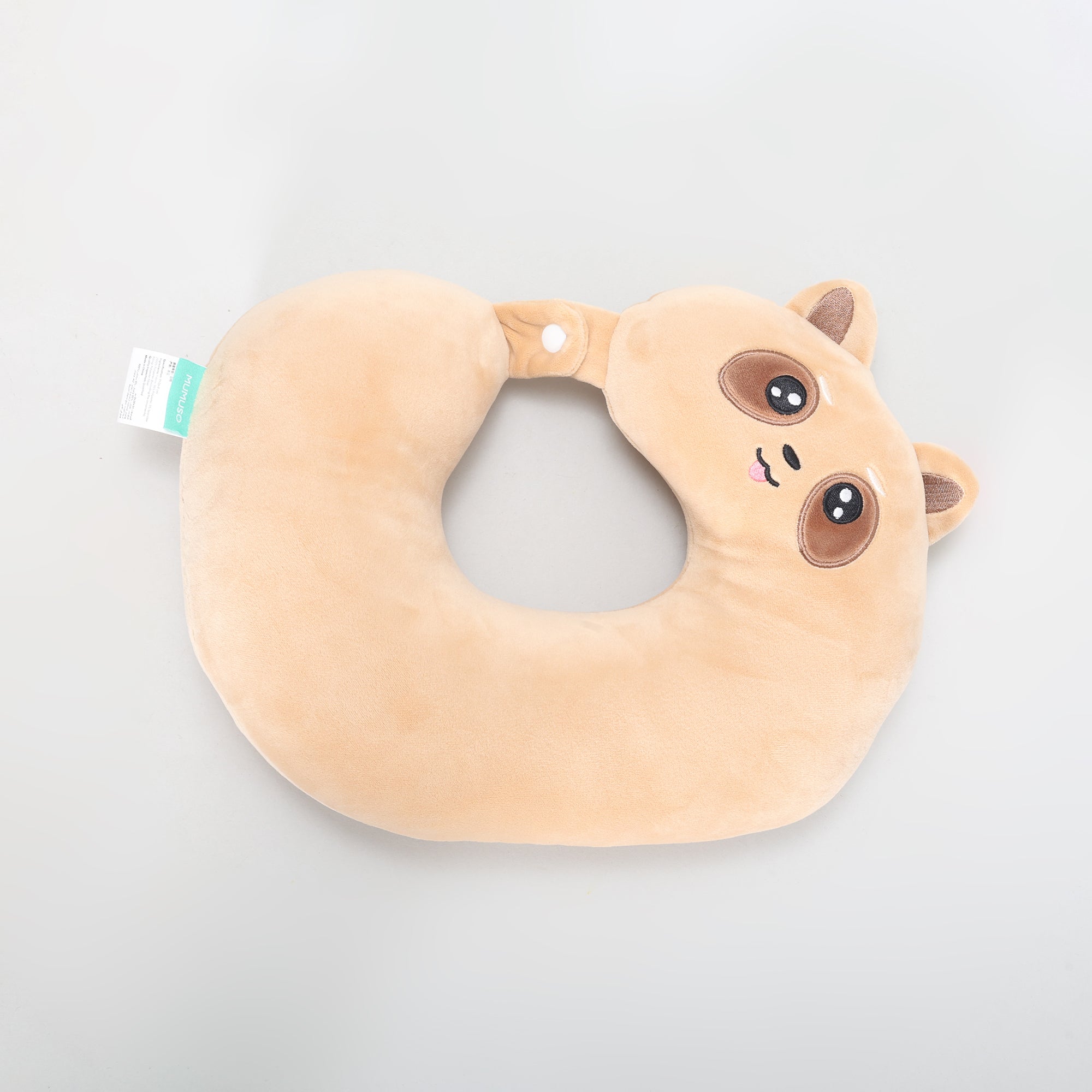 Super Comfortable Kawaii Racoon U-Shaped Neck Pillow- Brown