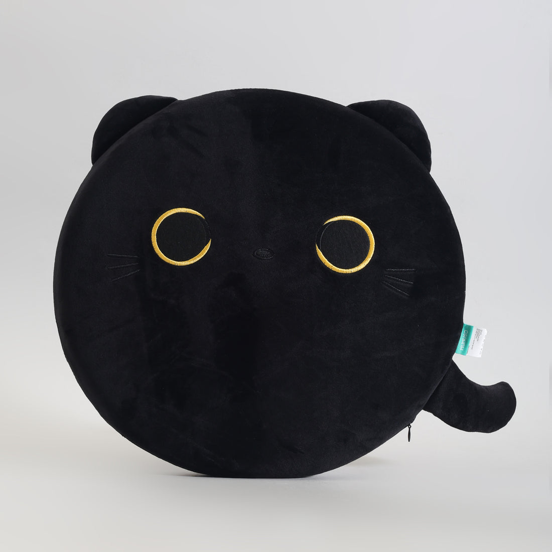 MUMUSO Black Cat Round Memory Foam Seat Cushion &amp; Throw Pillow