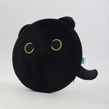 MUMUSO Black Cat Round Memory Foam Seat Cushion &amp; Throw Pillow