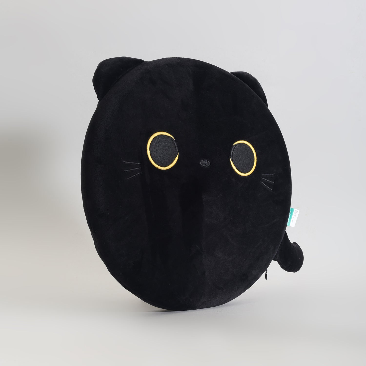 MUMUSO Black Cat Round Memory Foam Seat Cushion &amp; Throw Pillow