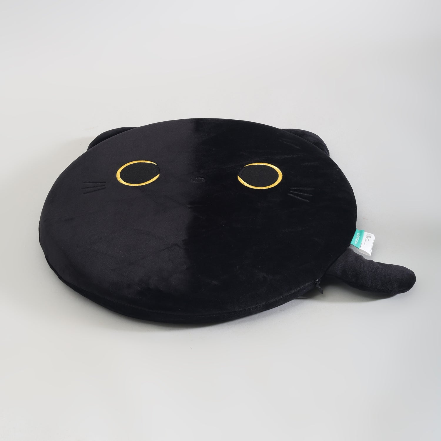 MUMUSO Black Cat Round Memory Foam Seat Cushion &amp; Throw Pillow