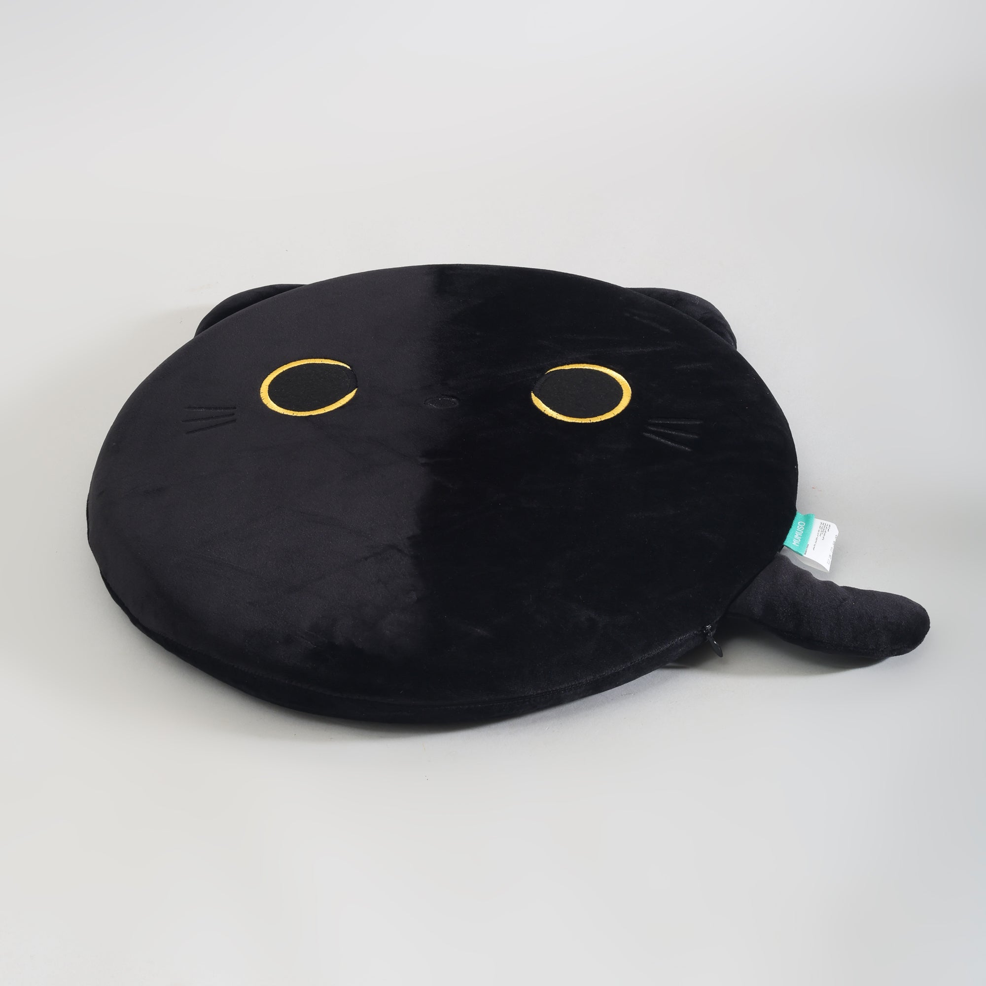 MUMUSO Black Cat Round Memory Foam Seat Cushion &amp; Throw Pillow