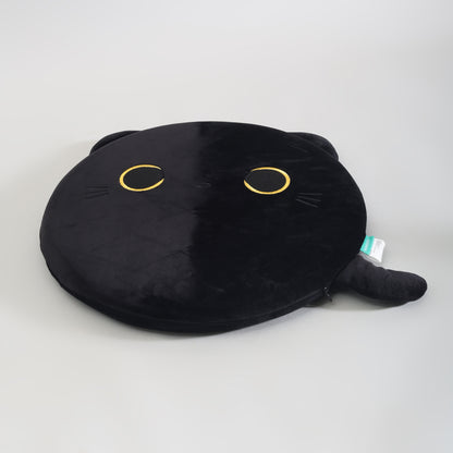MUMUSO Black Cat Round Memory Foam Seat Cushion &amp; Throw Pillow